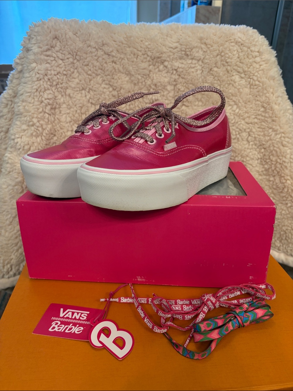 Vans Barbie Pink Platform Sneakers with White Sole